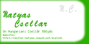 matyas csellar business card