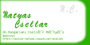 matyas csellar business card